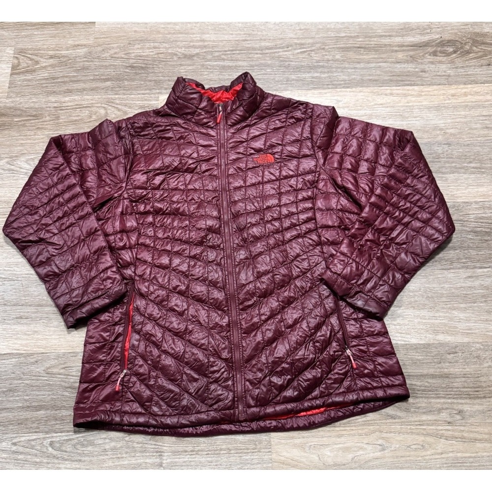 North Face Women's XXL Red Thermoball Nano Puff Puffer Jacket Lightweight Coat